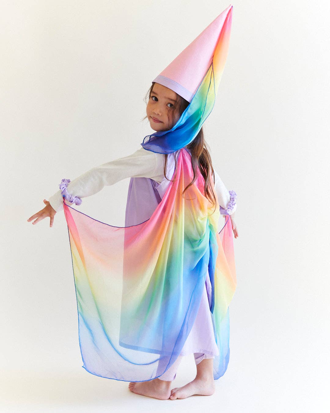 Lavender/Rainbow Silk Fairy Dress