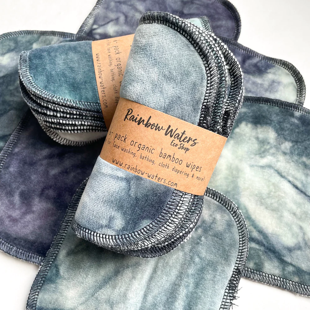 hand-dyed organic wipes in snow tiger