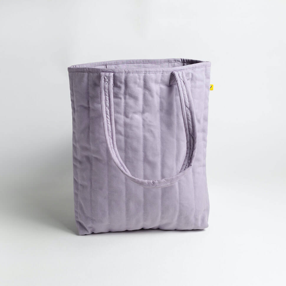 puffer tote lavender