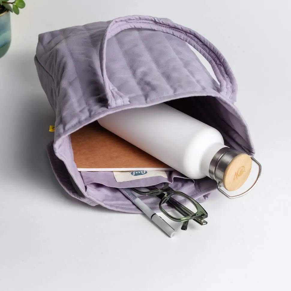puffer tote lavender