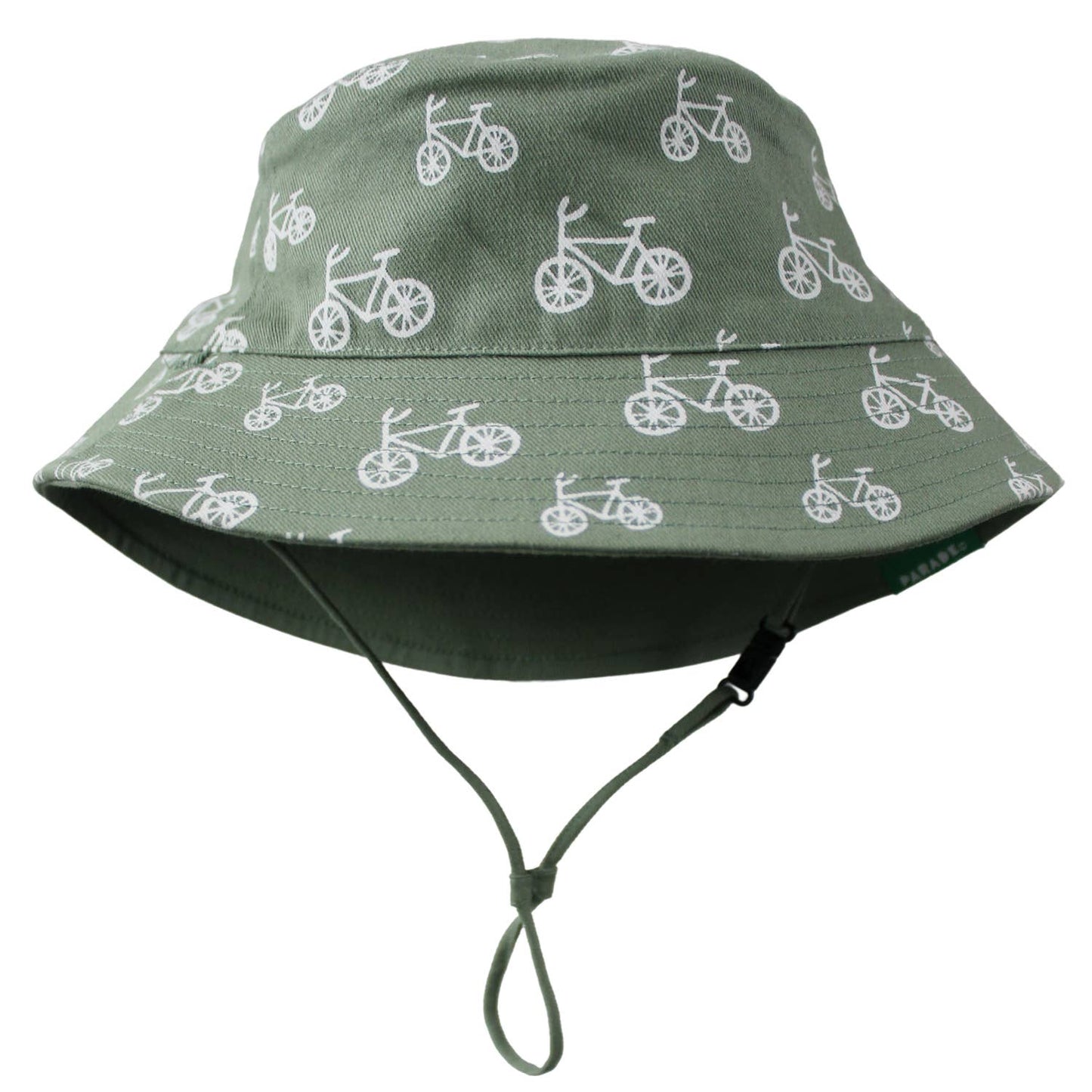 organic cotton green bikes bucket hat