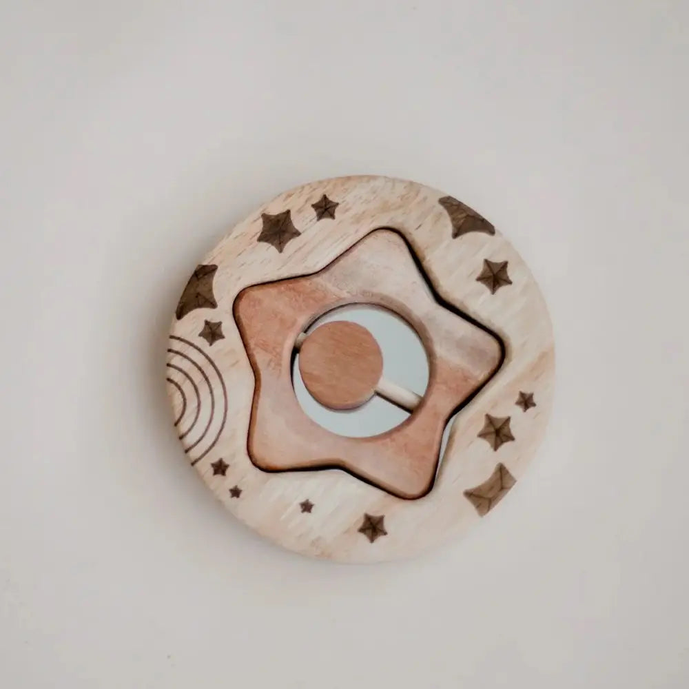 star rattle and baby mirror set