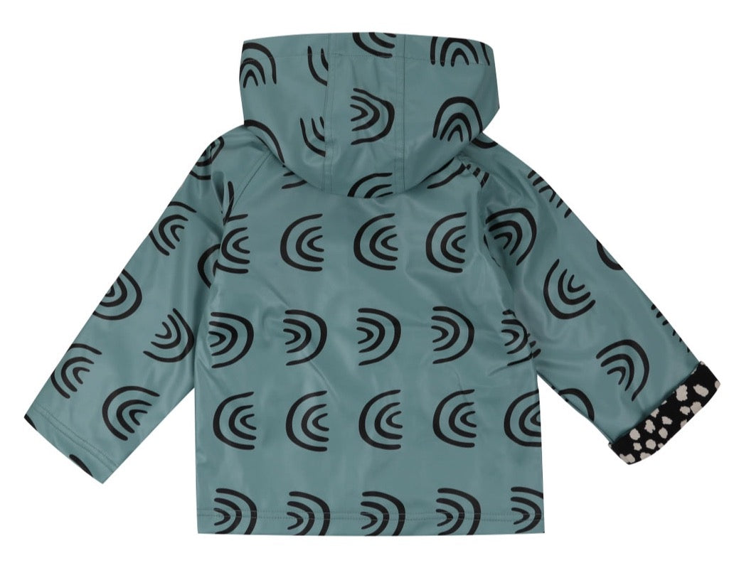 Marine rainbow raincoat back
