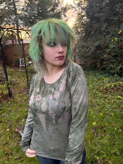 One-Of-A-Kind Hand Painted Long-Sleeve Top