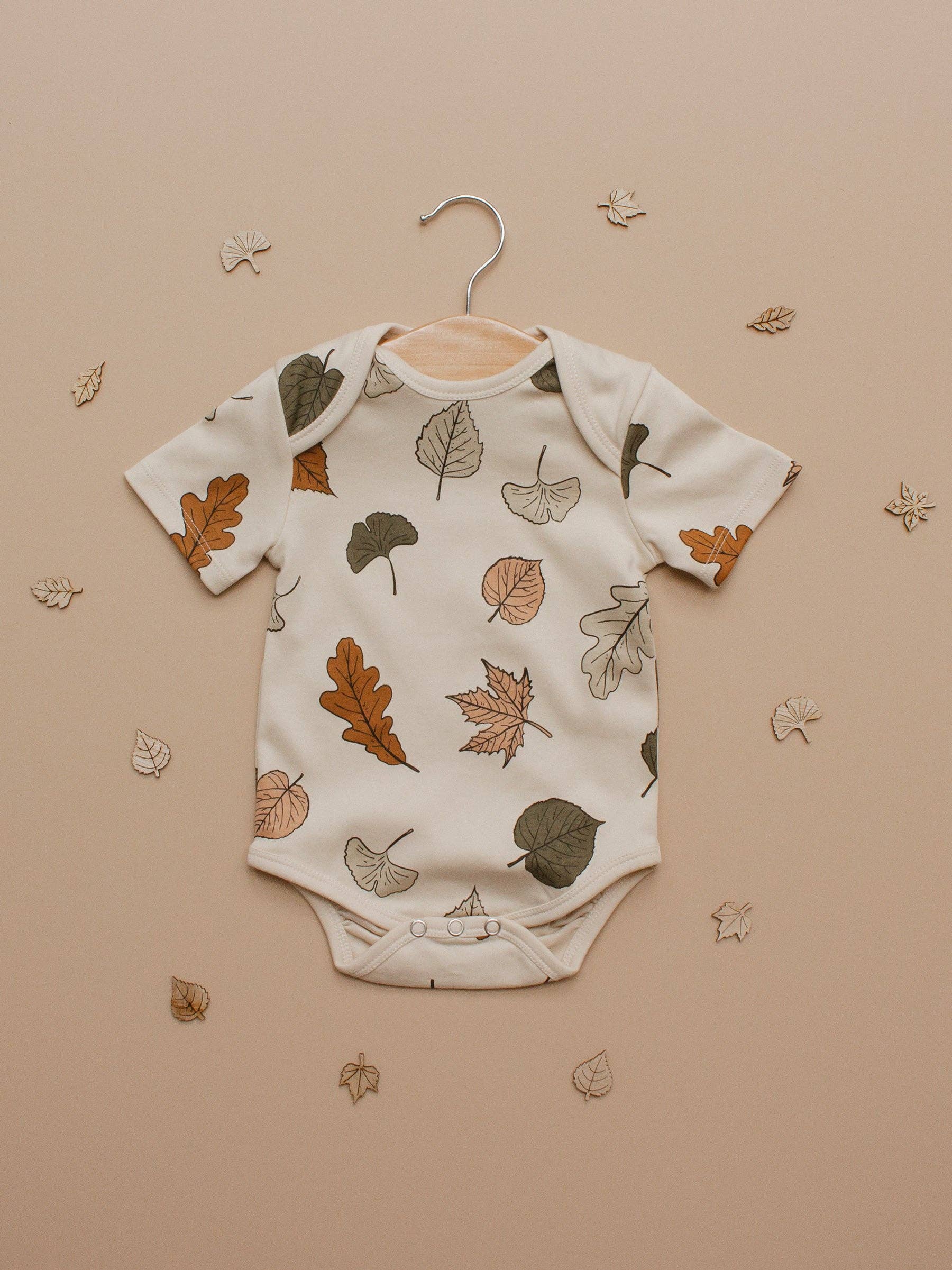 Autumn Leaf Organic Short-Sleeve Bodysuit