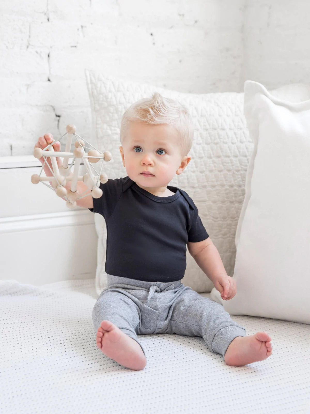 Organic Short Sleeve Onesie in Black