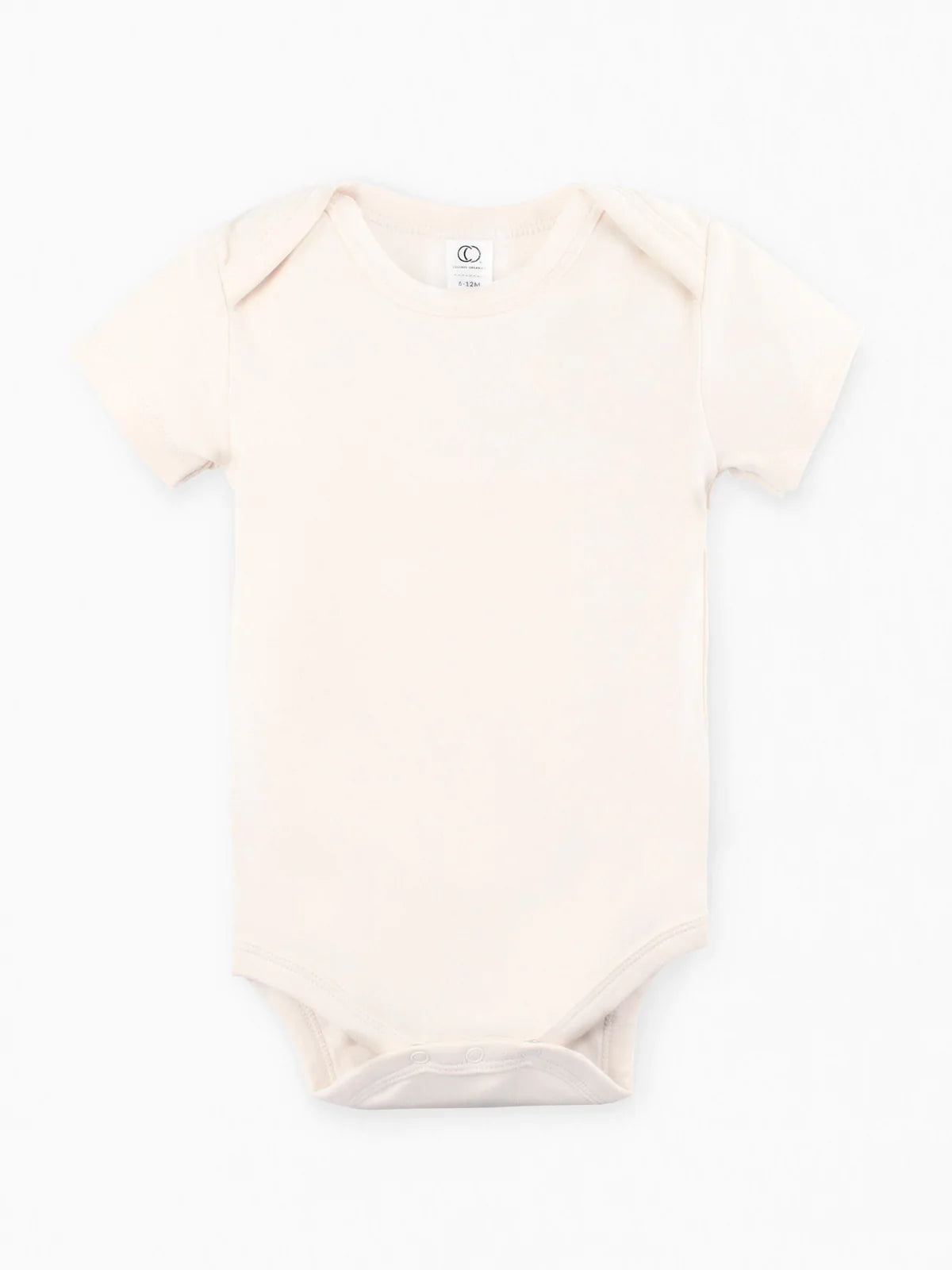 Organic Short Sleeve Onesie in Natural flat lay