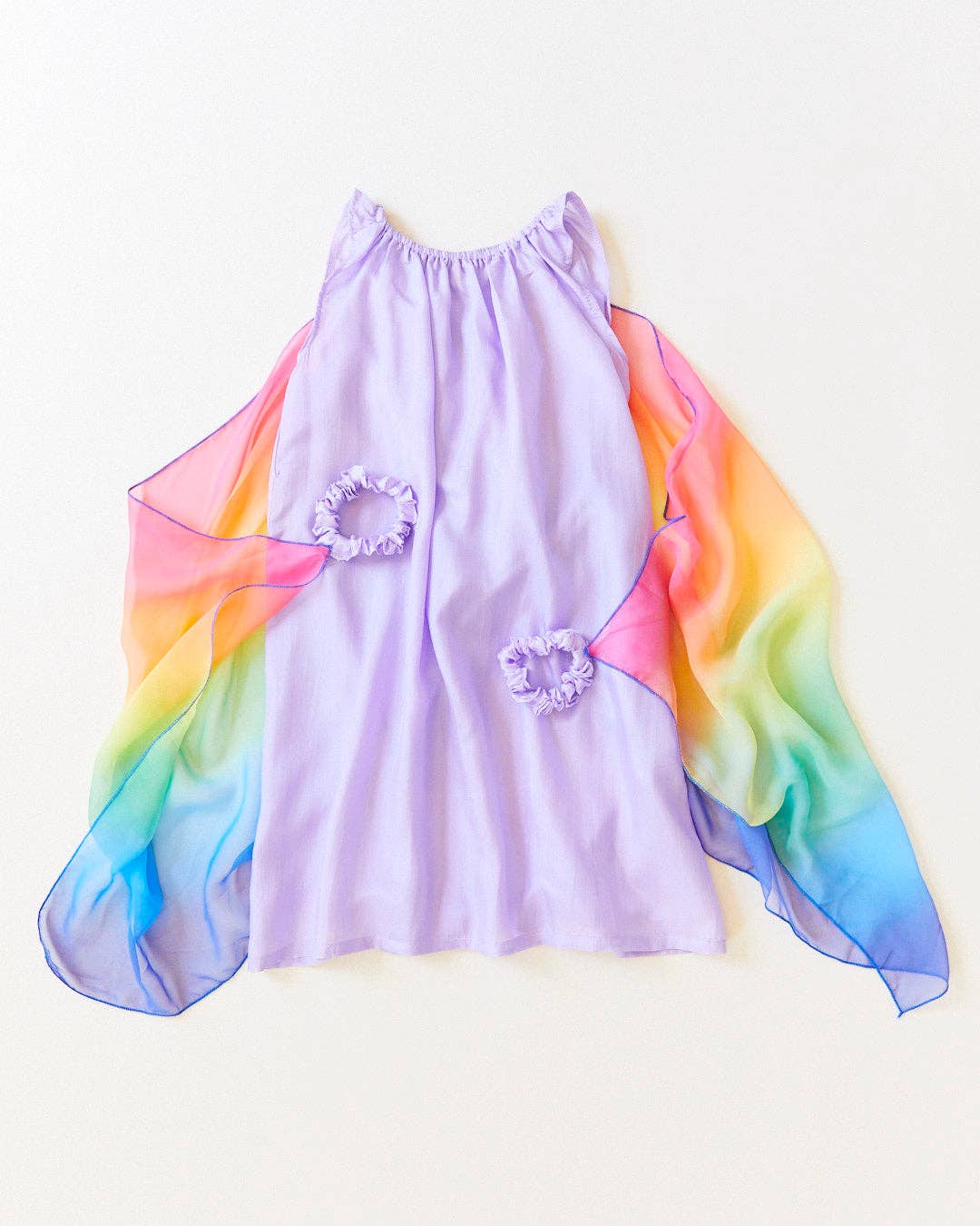 Lavender/Rainbow Silk Fairy Dress