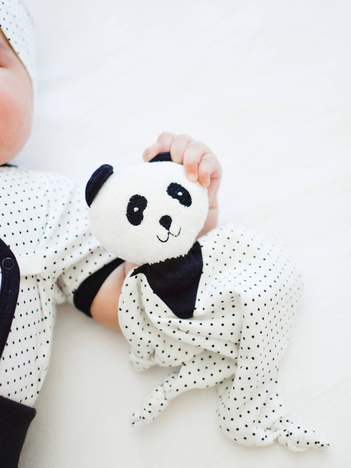 Organic panda blanket lovey