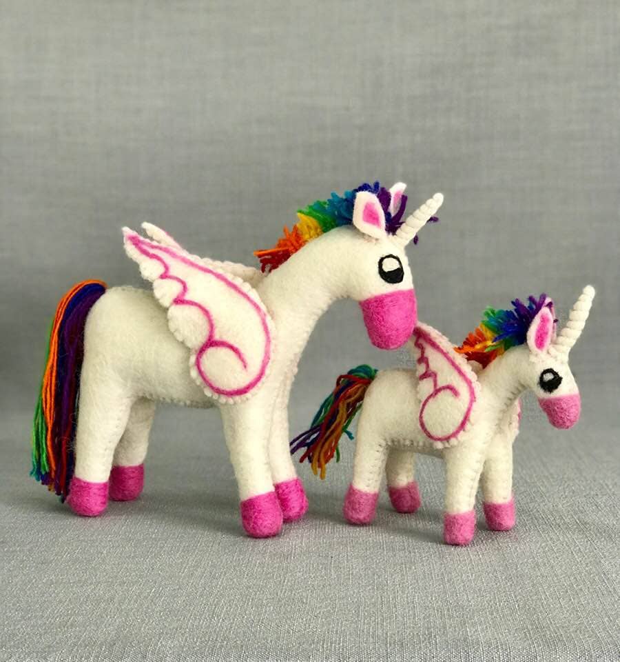 Felt rainbow unicorns