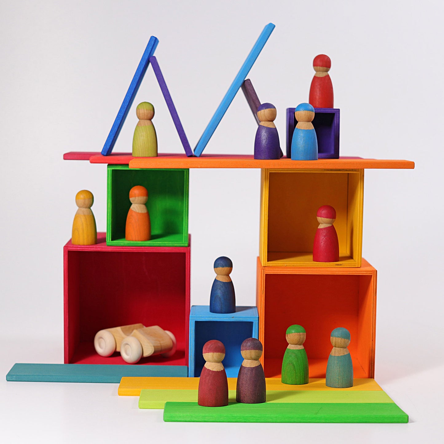 Wooden Rainbow Nesting Boxes