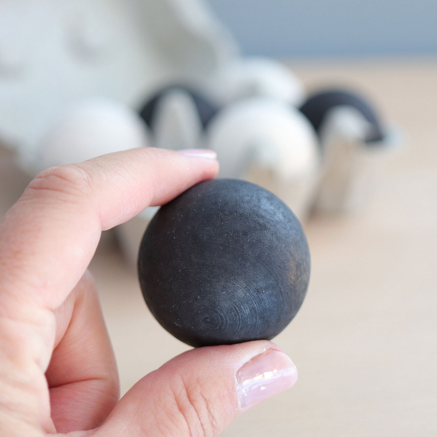 Set of Monochrome Wood Balls