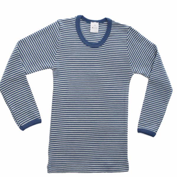 Striped Wool Silk Long Sleeve Under Shirt