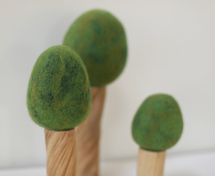 Summer wool felt trees