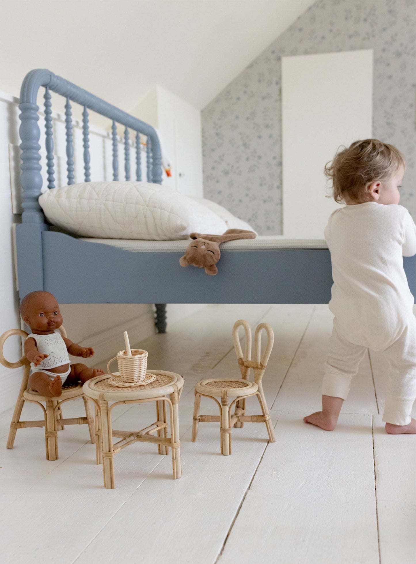 Poppie Mini Bunny Chair Set with Doll and toddler