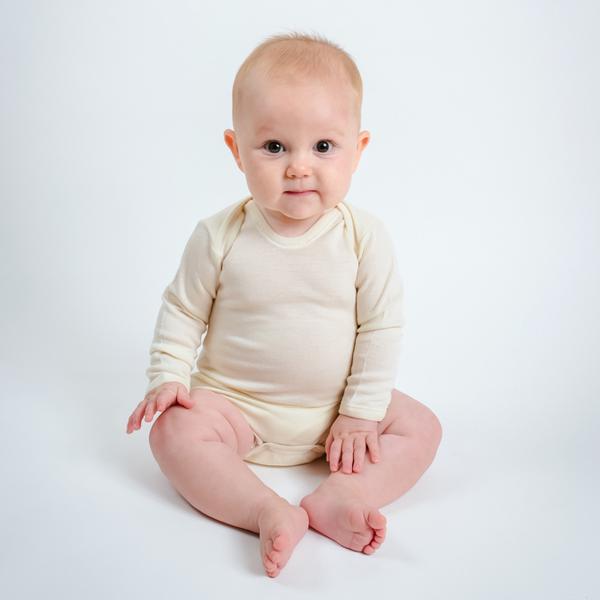 Wool Silk Long Sleeve Onesie