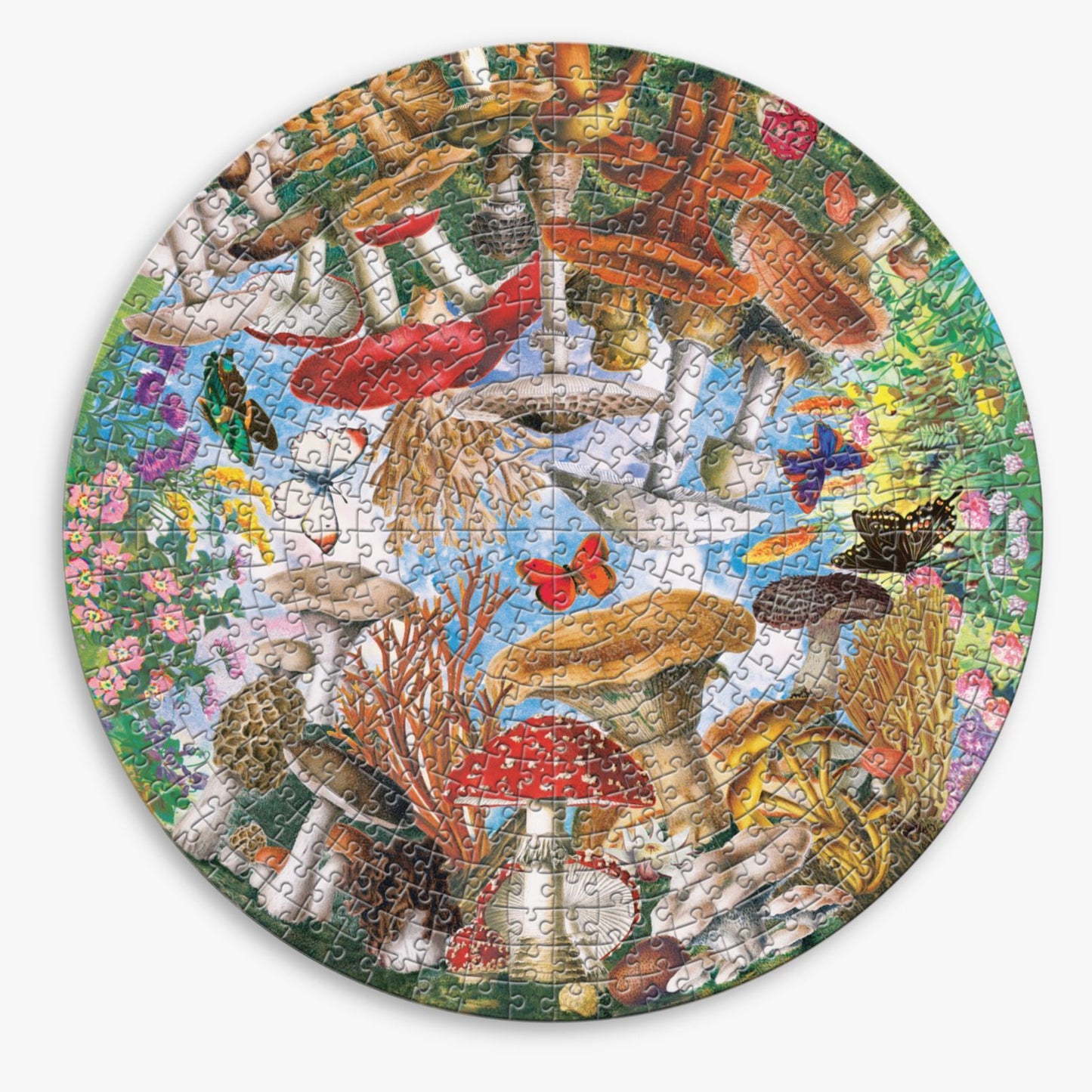 Mushroom and Butterflies 500-piece Puzzle completed