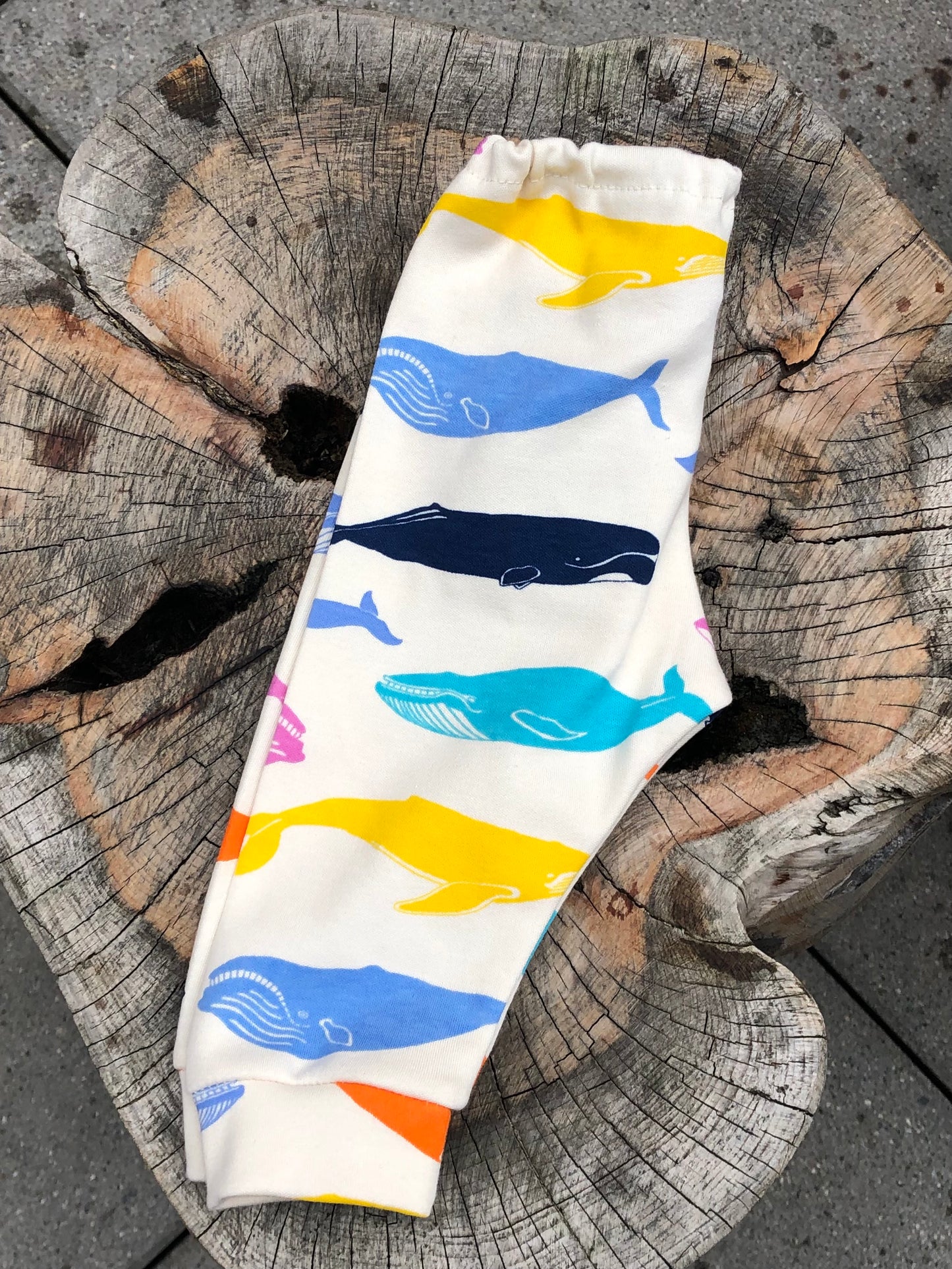 Multicolor Whale Baby Pants