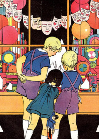 Kids at the Toy Shop Greeting Card