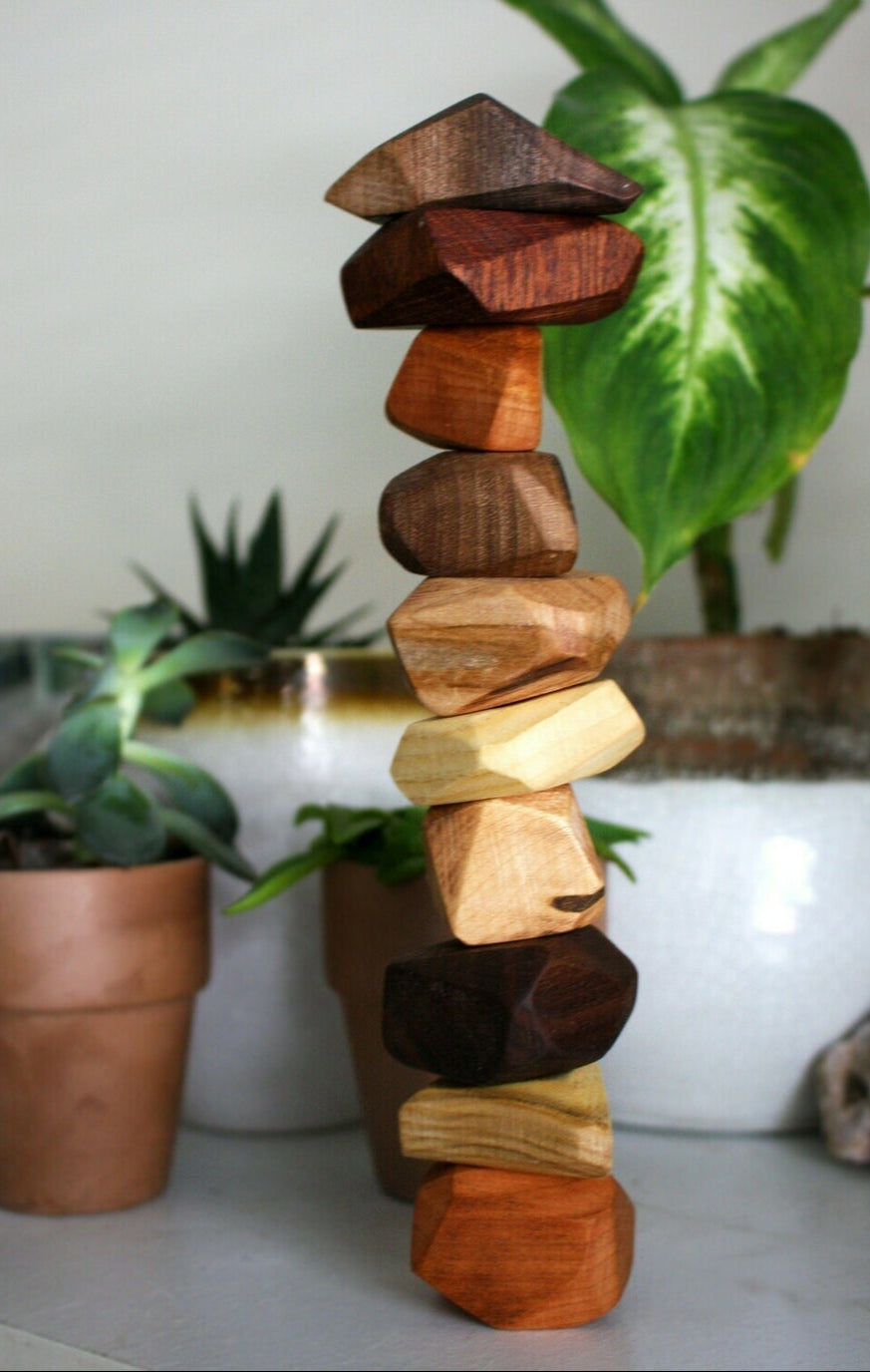 Mini Wood Stacking Stones