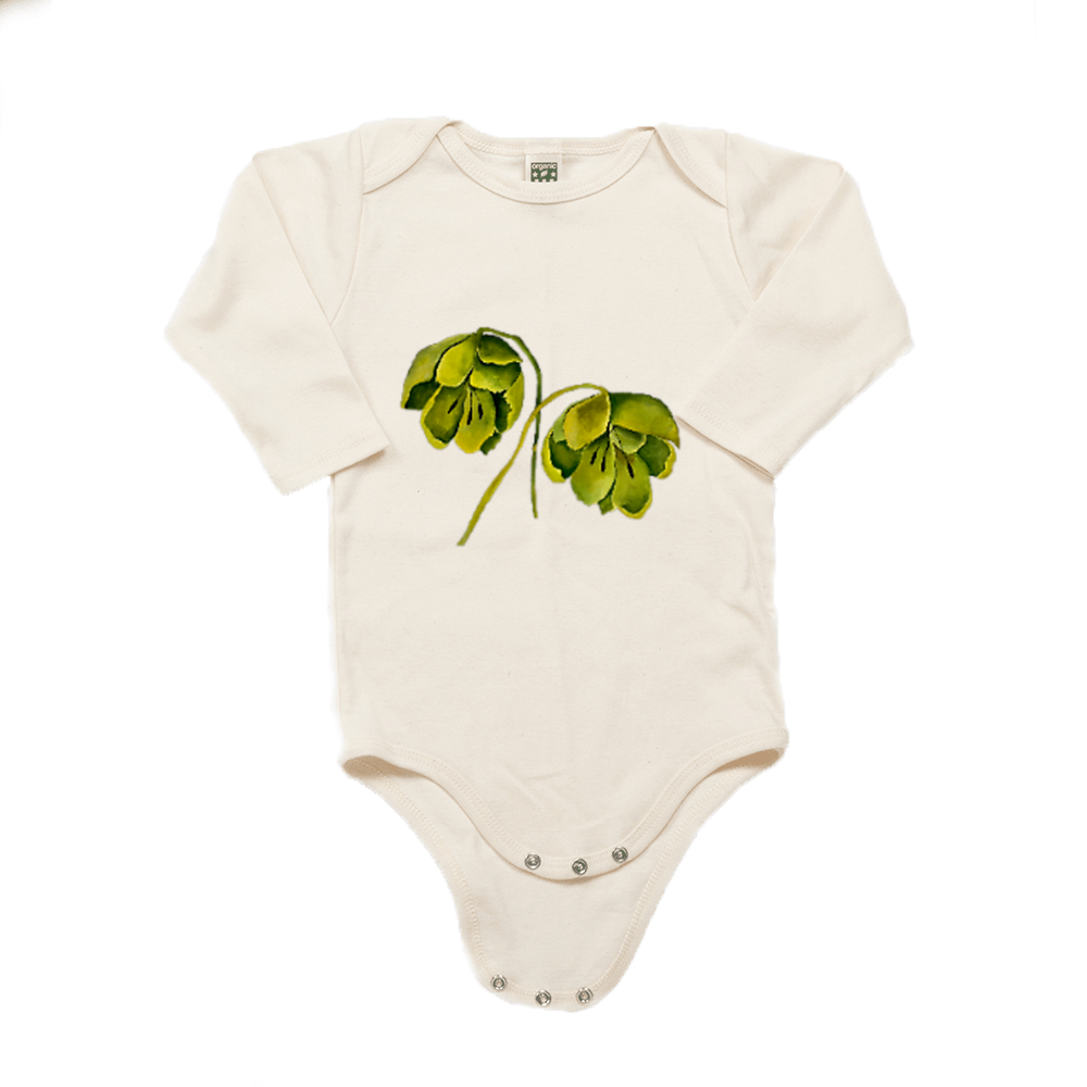 Long Sleeve Organic Green Floral