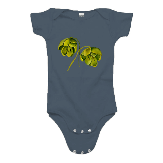 Short Sleeve Organic Green Flowers