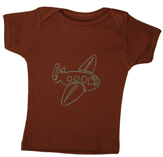 Brown/Blue Airplane Baby Short Sleeve Tee