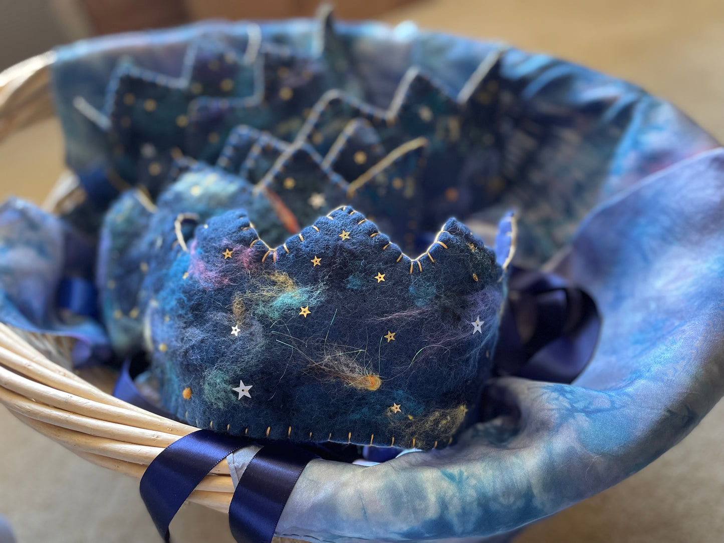 Hand Felted Wool Celestial Crown Hex House Crowns