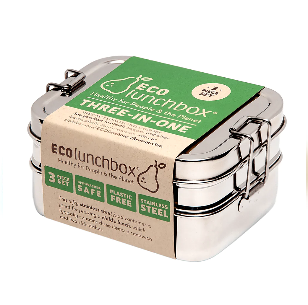 three in one bento lunch box ecolunch box