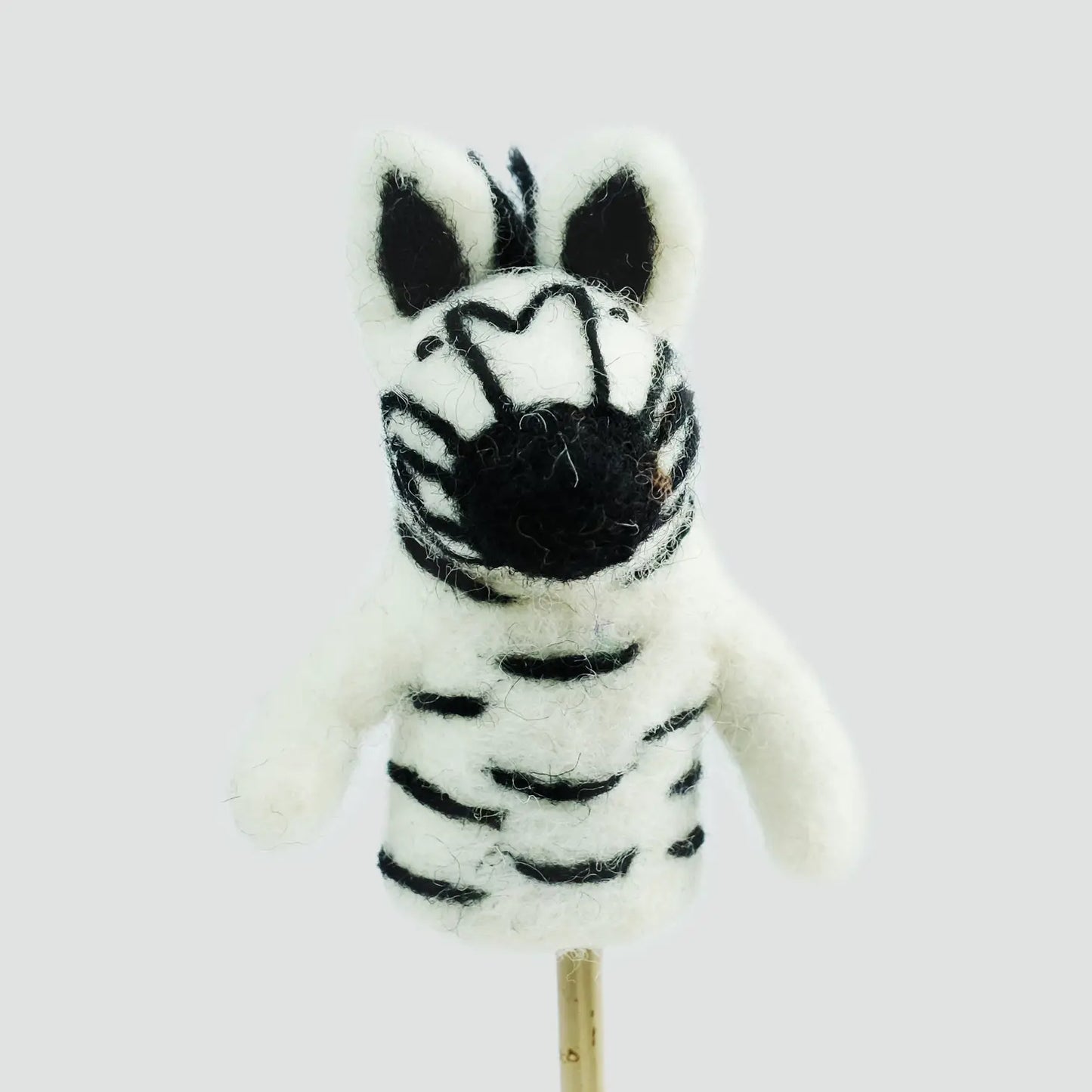 zebra felt finger puppet