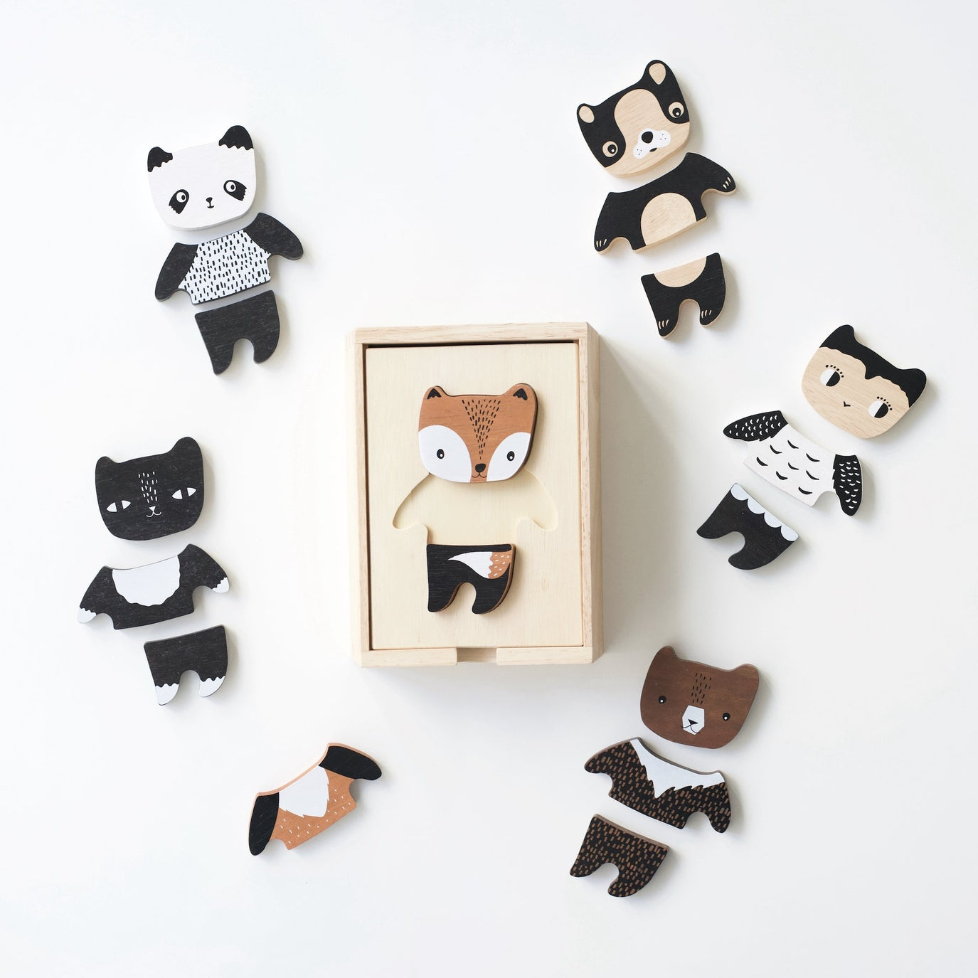 Animal Mix and Match Puzzle Box