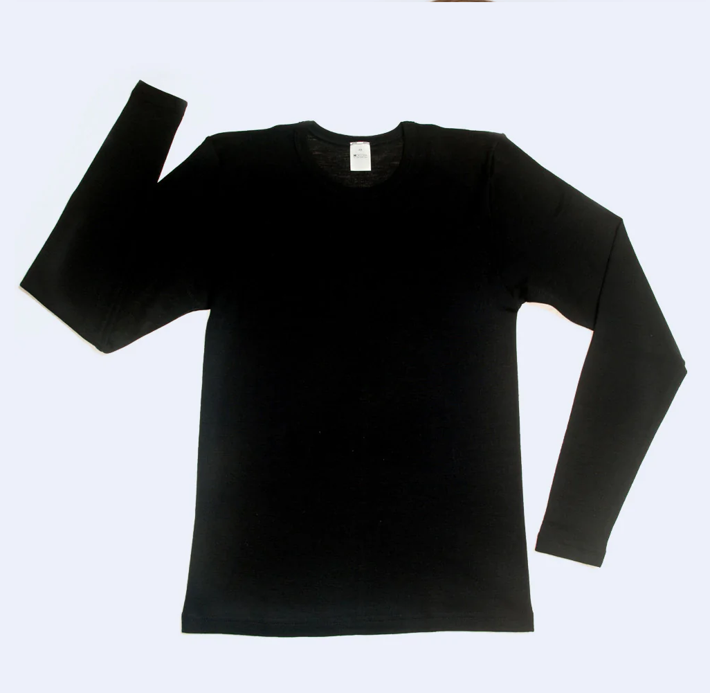 ORGANIC WOOL/SILK LONG SLEEVE black