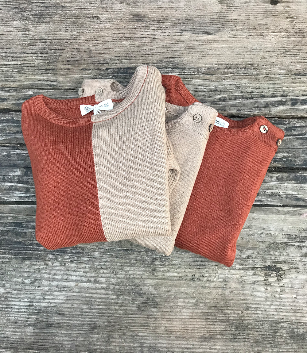 Organic Merino Wool Color Block Dara Pullover