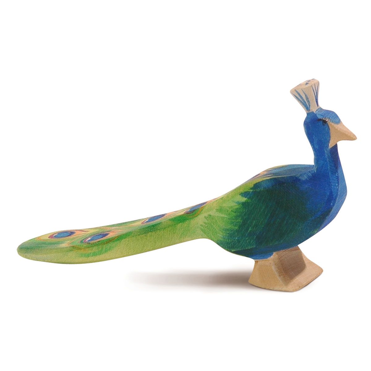 Wooden peacock figurine by Ostheimer