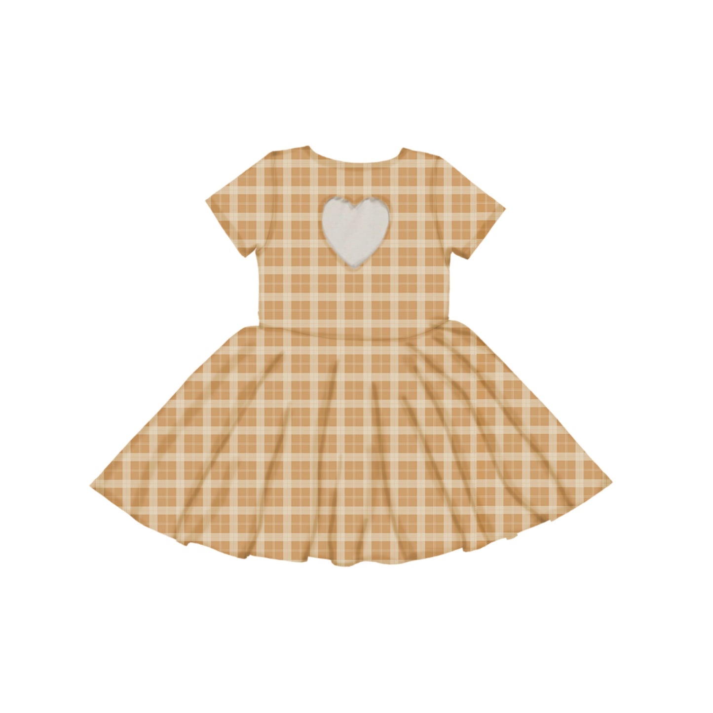 Sweetheart Twirl Dress | Organic Cotton Jersey - Buckwheat Plaid