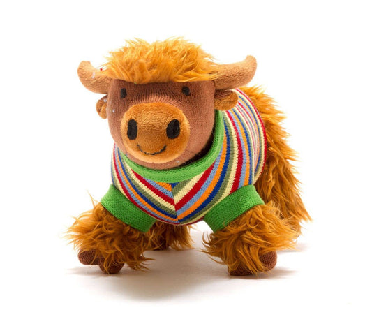 knitted highland cow plush toy