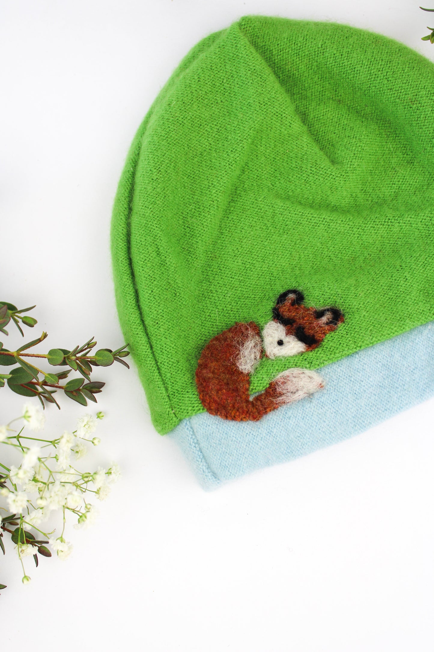 Sleeping Fox Cashmere Baby Hat