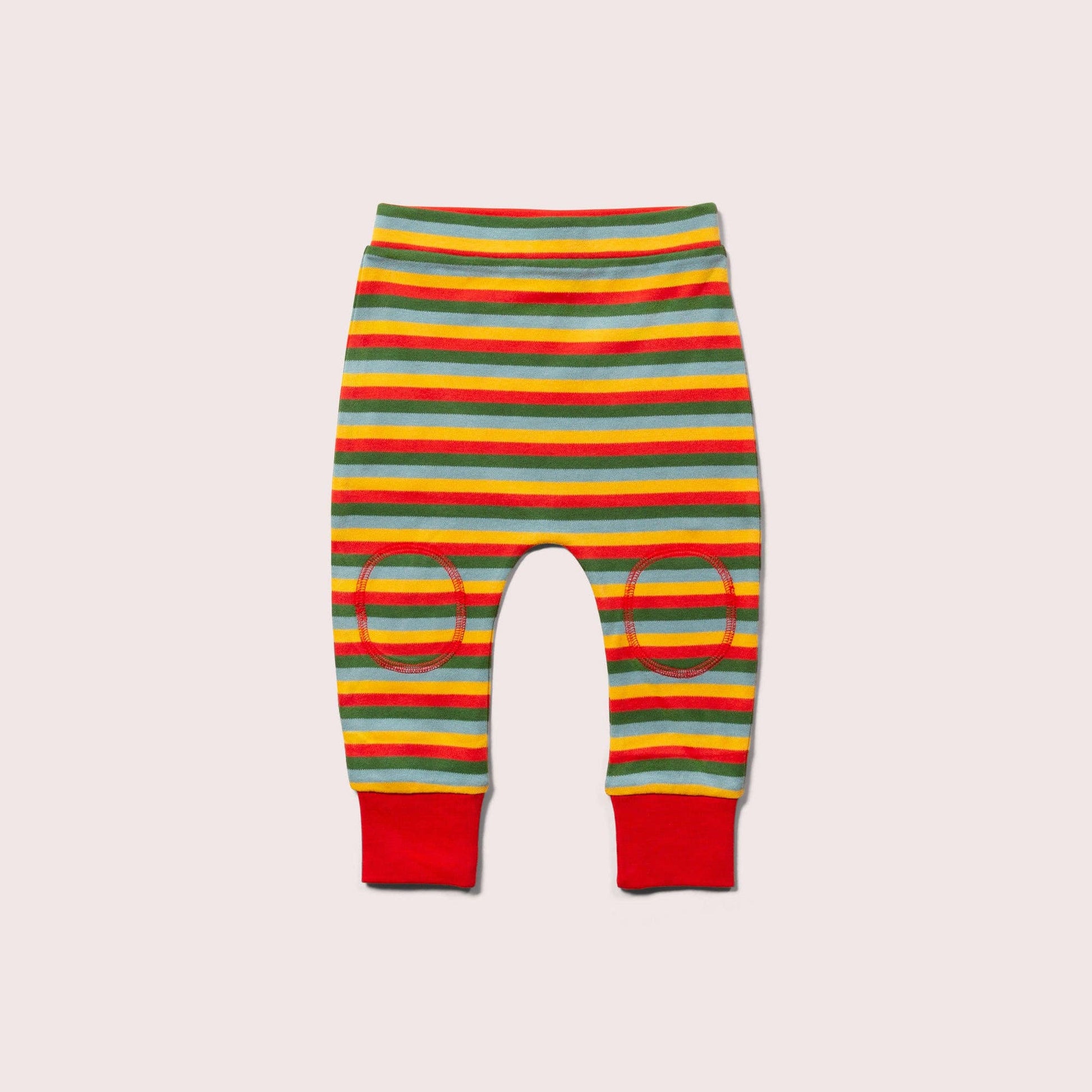 rainbow stripes knee patch joggers