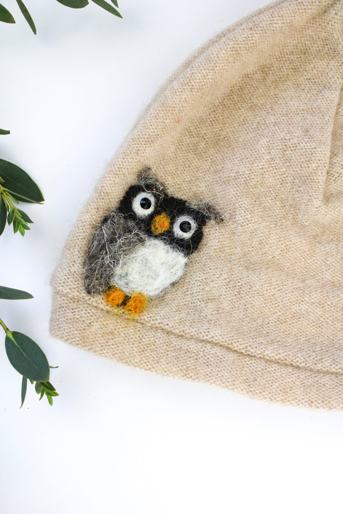 Owl Cashmere Baby Hat