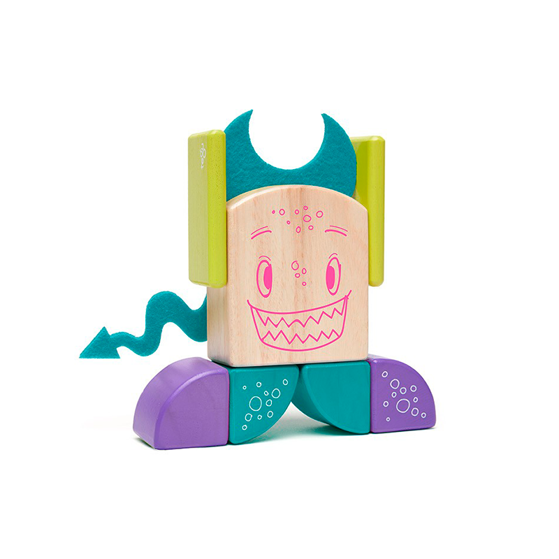 Pip Magnetic Wooden Blocks Sticky Monster