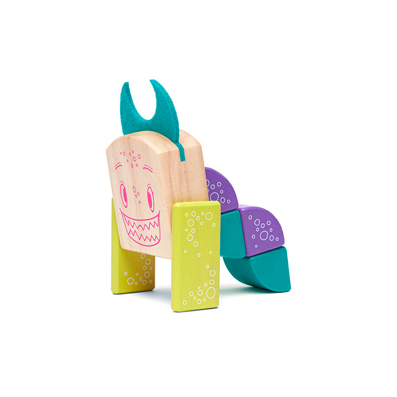 Pip Magnetic Wooden Blocks Sticky Monster