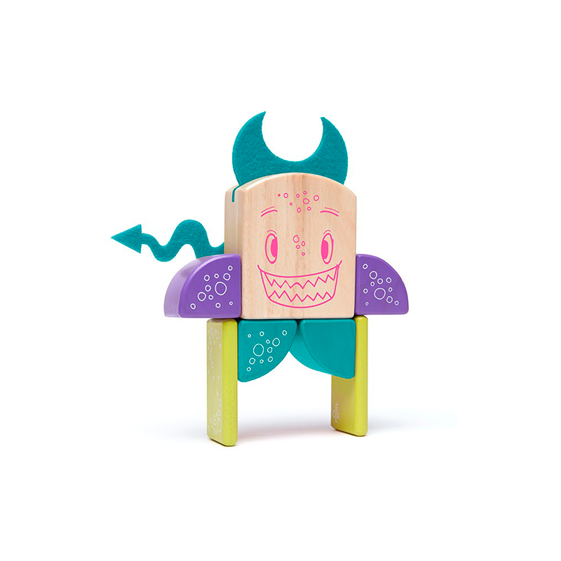 Pip Magnetic Wooden Blocks Sticky Monster