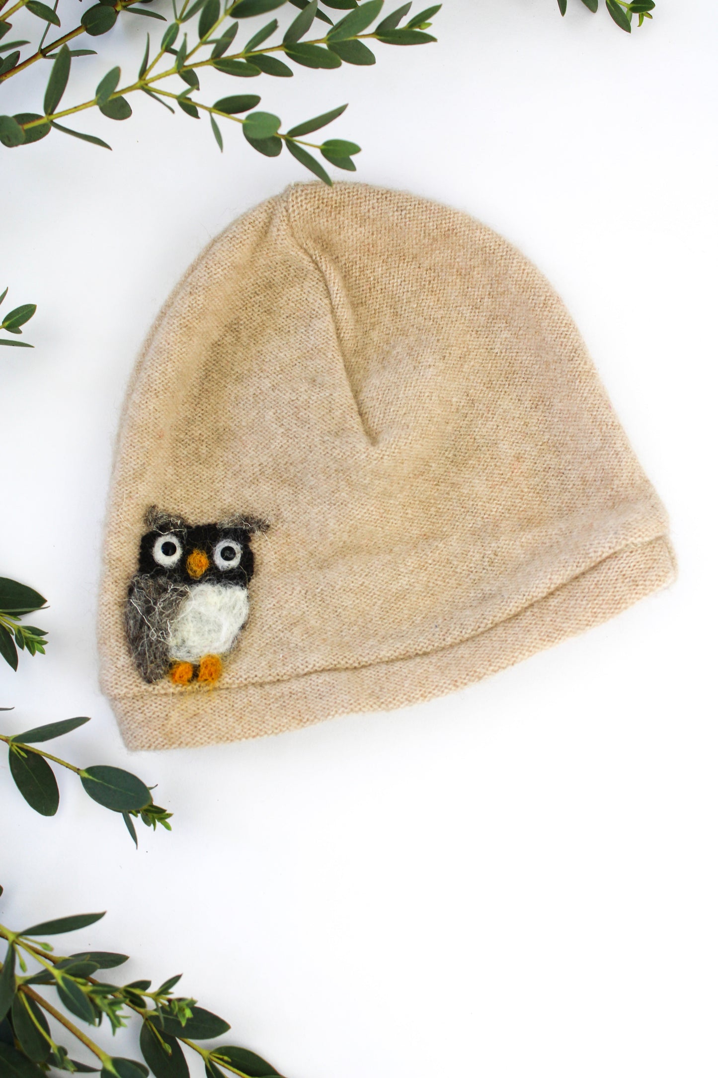 Owl Cashmere Baby Hat