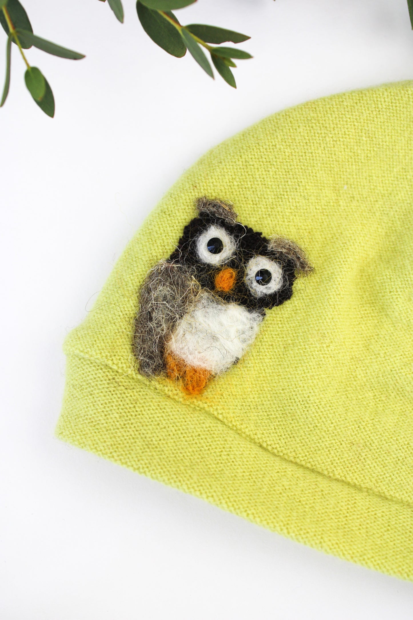 Owl Cashmere Baby Hat