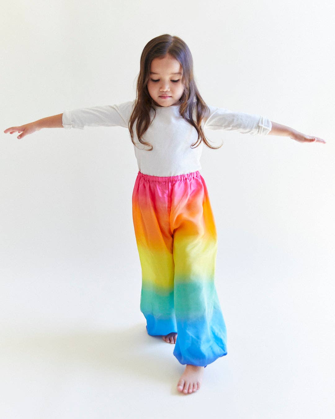 silk pants rainbow