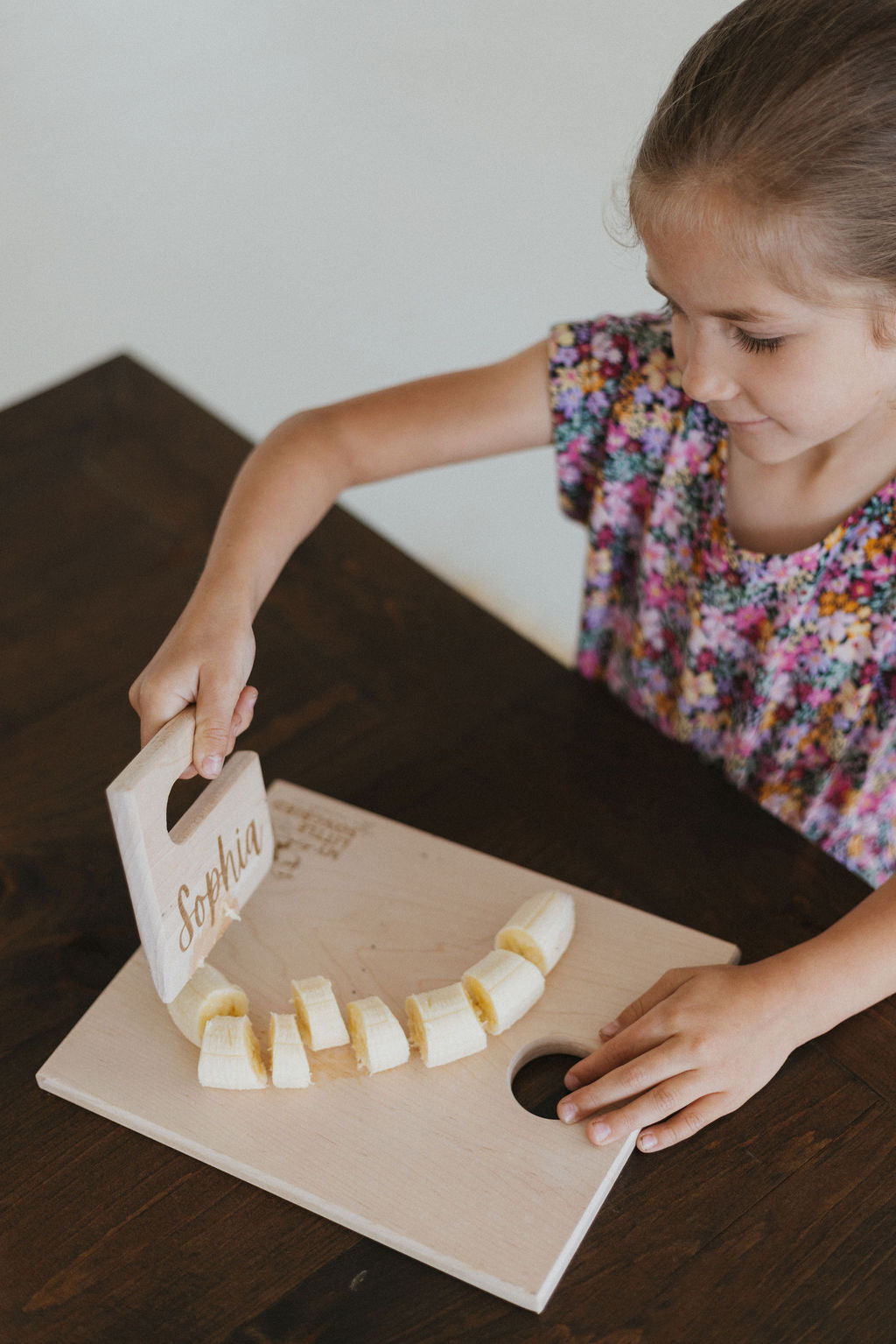 Children's Wooden Cutting Board Set with  Fruit Knife
