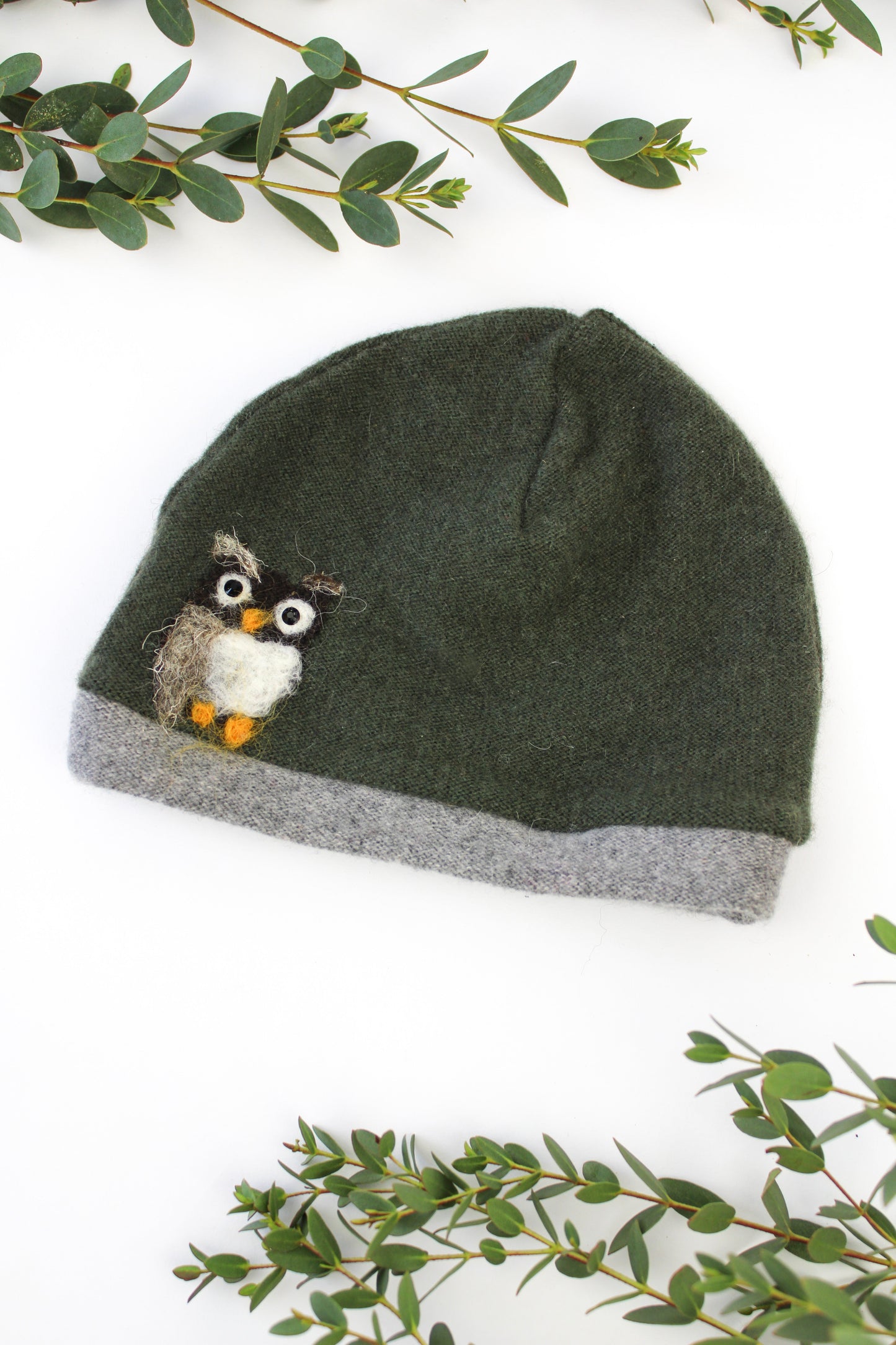Owl Cashmere Baby Hat