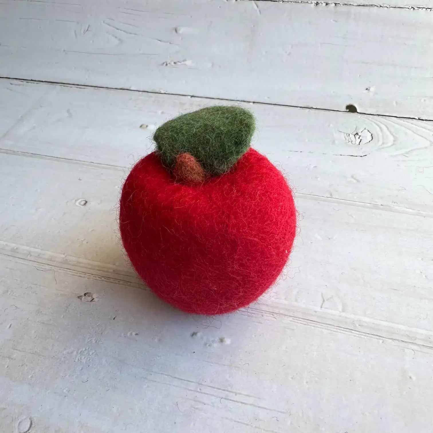 large red felt apple