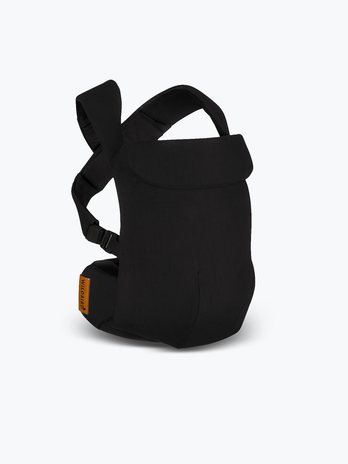Black baby carrier on a white background