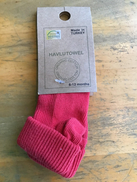 Organic cotton baby socks -red